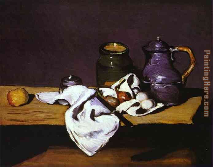 Still Life with Kettle painting - Paul Cezanne Still Life with Kettle art painting